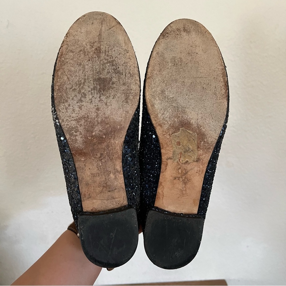 Chiara Ferragni Black Glitter Eyelash Slip-On Flats - Picture 7 of 10